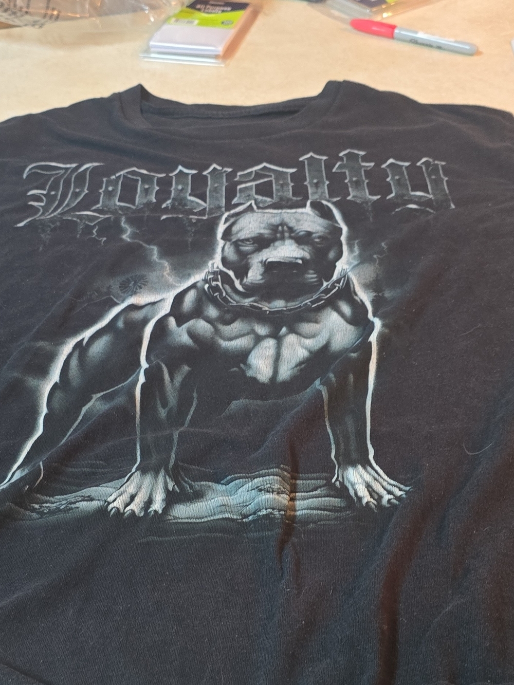 Black 'Loyalty' Graphic Muscle Dog Tee for Men